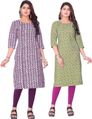 Dhruti Vaste Women Printed A-line Kurta(Multicolor)