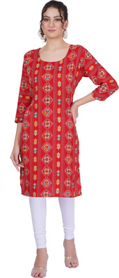 Good Straders Women Printed Straight Kurta(Multicolor)