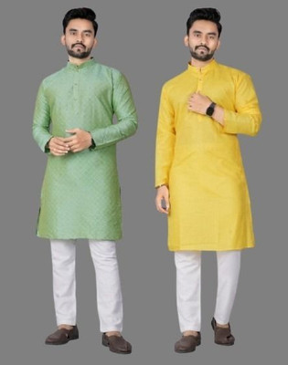 DHASU TRENDZ Men Solid Straight Kurta(Multicolor)