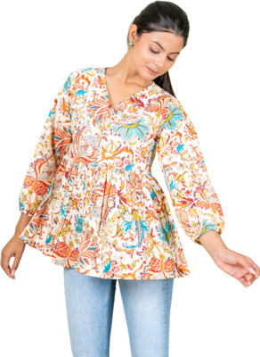 Sarju Creation Women Printed Tunic Kurta(Multicolor)
