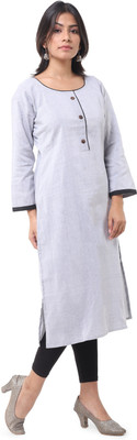 DESHBANDHU DBK Women Solid Straight Kurta(Grey)