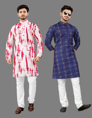 DHASU TRENDZ Men Printed Straight Kurta(Multicolor)