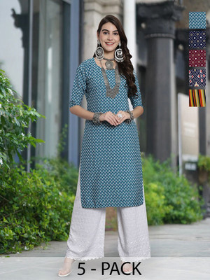 Moda Rapido Women Printed A-line Kurta(Multicolor)