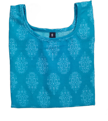 SANJUGARMENT Women Printed Straight Kurta(Blue)