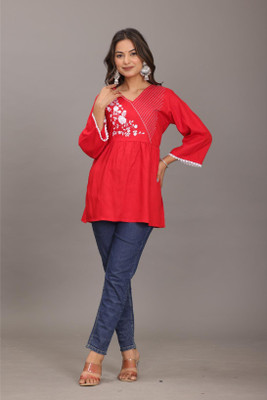 SHREE SHYAM FASHION Women Printed A-line Kurta(Dark Blue)