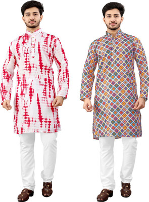 DHASU TRENDZ Men Printed Straight Kurta(Multicolor)