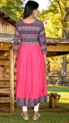 HouseOfCommon Women Printed Anarkali Kurta(Multicolor)