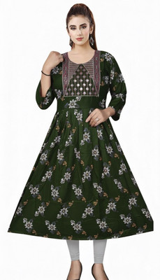 SKKAVYA Women Embroidered Anarkali Kurta(Multicolor)
