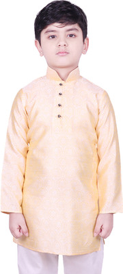 SG Boys Printed Ethnic Dress Kurta(Yellow)