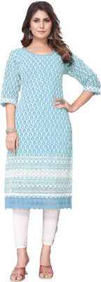 Shayona Creation Women Embroidered A-line Kurta(Blue)