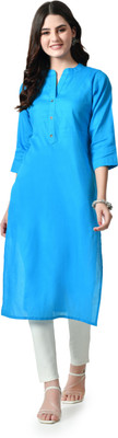 MAURYA Women Solid Straight Kurta(Dark Blue)