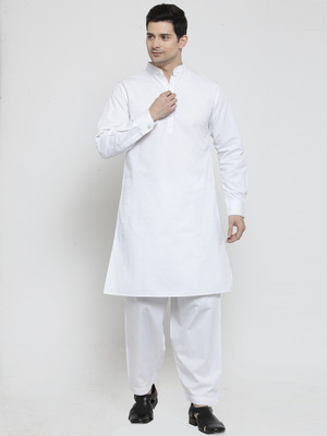 Moda Rapido Men Solid Straight Kurta(White)