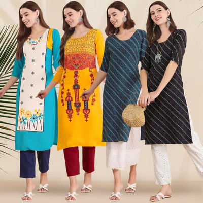 1 Stop Fashion Women Printed A-line Kurta(Multicolor)