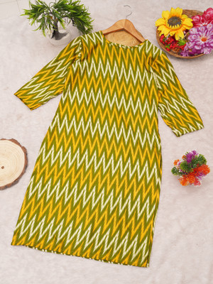 Jayshree Fab Women Printed Straight Kurta(White, Yellow, Green)