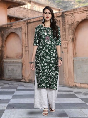 EthnicBasket Women Embroidered A-line Kurta(Multicolor)