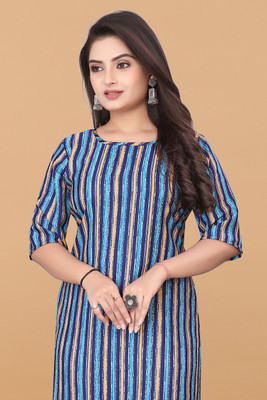 Sonali Impex Women Striped A-line Kurta(Multicolor)