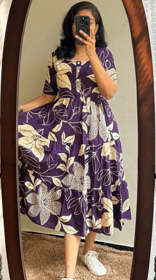 RATANFABTEX Flared/A-line Gown(Purple)