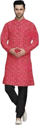 PRIDE SALES Men Floral Print Ethnic Dress Kurta(Red)