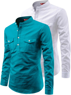 Yugnik Men Solid A-line Kurta(Gold)