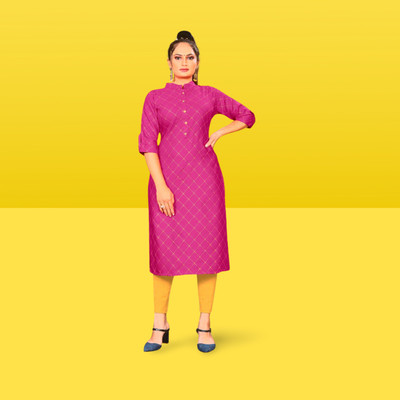 Shree Textiles Women Printed A-line Kurta(Pink)