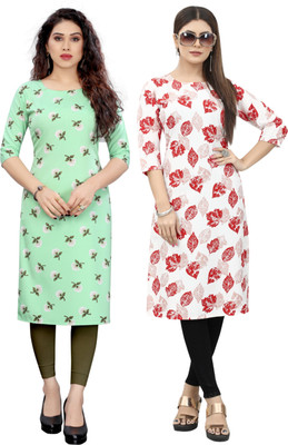 MARIDI FASHION Women Printed Straight Kurta(Multicolor)