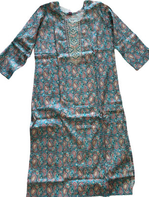 Shree Ganesh Women Paisley, Geometric Print, Floral Print Straight Kurta(Blue)
