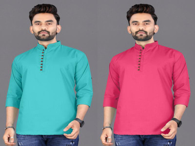click n buy Men Solid Straight Kurta(Multicolor)