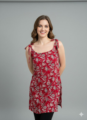 DAPITU ENTERPRISE Women Floral Print Tunic Kurta(Red)