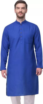 Super Weston Men Solid Straight Kurta(White)