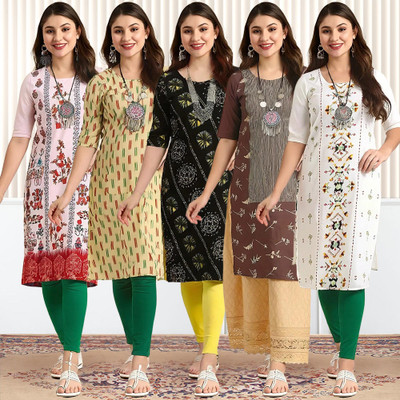 1 Stop Fashion Women Printed A-line Kurta(Multicolor)