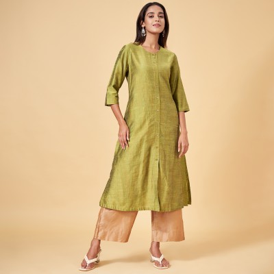 Rangmanch by Pantaloons Women Solid A-line Kurta(Light Green)