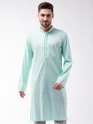 VASTRAMAY Men Woven Design A-line Kurta(Blue)