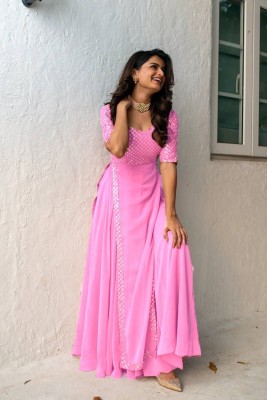 JAYDIP N NAKRANI Straight Gown(Pink)