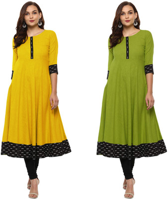 VISVA DESIGNER Women Solid Anarkali Kurta(Multicolor)