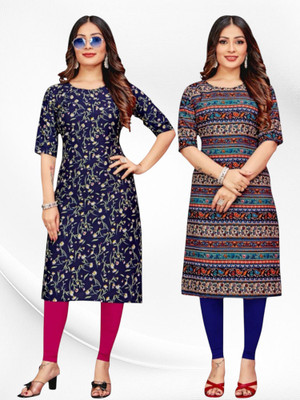 HouseOfCommon Women Embroidered Straight Kurta(Multicolor)