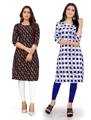 SAIKRUPA FASHION Women Printed Straight Kurta(Multicolor)