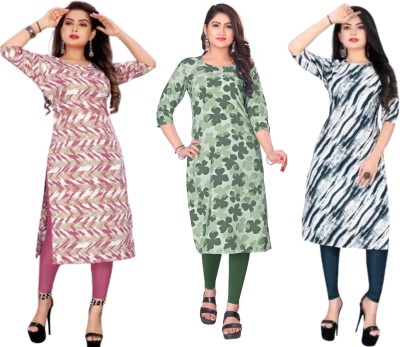 Dhruti Vaste Women Printed A-line Kurta(Multicolor)