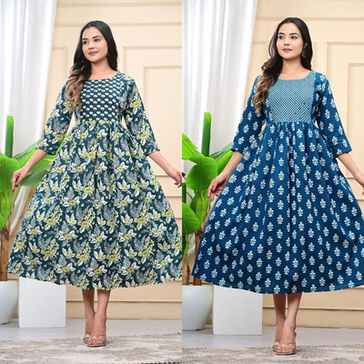 Kadri Women Floral Print A-line Kurta(Multicolor)
