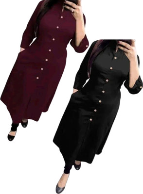 Maa Meladi Creation Women Solid A-line Kurta(Multicolor)