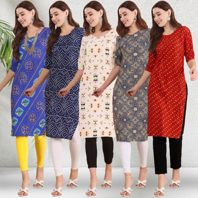 EthnicBasket Women Printed A-line Kurta(Multicolor)