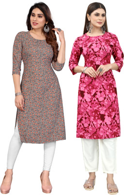 MARIDI FASHION Women Self Design Straight Kurta(Multicolor)