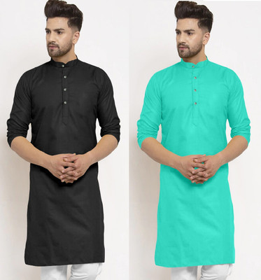 Krudha Men Solid Straight Kurta(Multicolor)