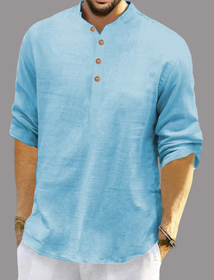 Univibe Men Solid Straight Kurta(Light Blue)