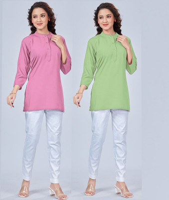 SPGR Women Solid Straight Kurta(Multicolor)