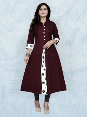 Texpa Fashions Women Self Design A-line Kurta(Maroon)