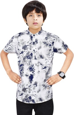 MADE IN THE SHADE Boys Printed Straight Kurta(White)