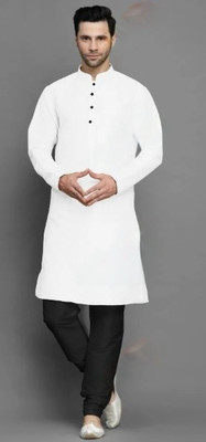 PRIDE SALES Men Solid Ethnic Dress Kurta(White)