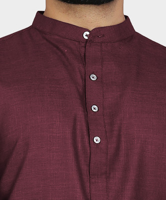 VeBNoR Men Solid Straight Kurta(Maroon)