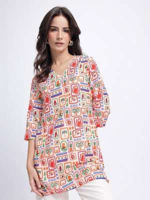 Anouk Rustic Women Printed Straight Kurta(Multicolor)