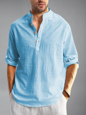 Vida Loca Men Self Design A-line Kurta(Light Blue)